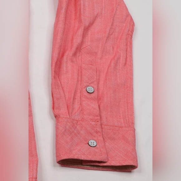 Outpost Makers Shirt, Mens Size Large, Salmon Color, Long Sleeve, Button Up - Picture 4 of 7